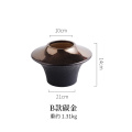 Modern Chinese Flower Vase Set of 3 Peices Table Decoration Luxury Style Plated Gold Edge Plant Pots Ceramic